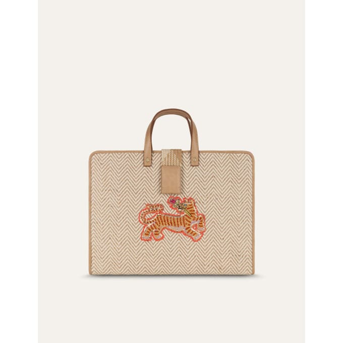 Oilily laptoptas met laptopvak Libbya Laptop Sleeve Shifting Sand beige