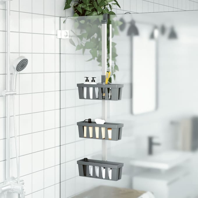 Vidaxl Étagères Suspendues pour Douche, 30X15X(67-105) Cm, Aluminium