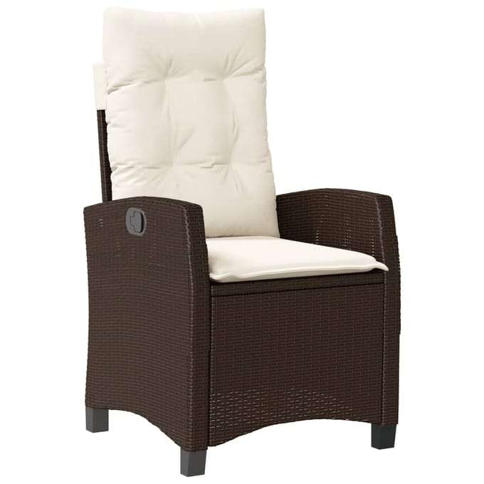 vidaXL - 3-delige - Tuinset - met - kussens - poly - rattan - bruin