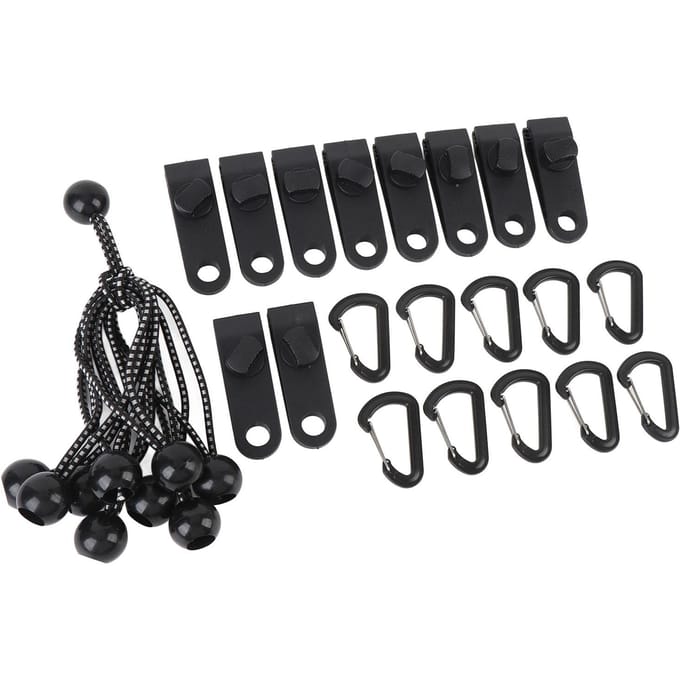 10 Set Buitentent Klemmen Set Winddichte Tent Bevestigingsklemmen Zeilklemmen Elastisch Touw Plastic black