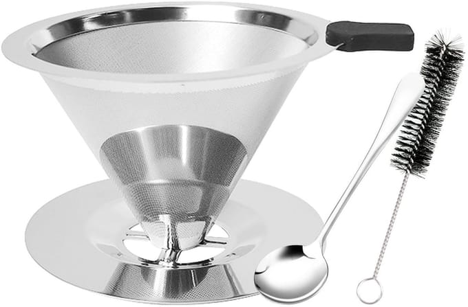 Dailygoods- Koffiefilter Roestvrij Staal - Dubbel Gaas - Herbruikbaar