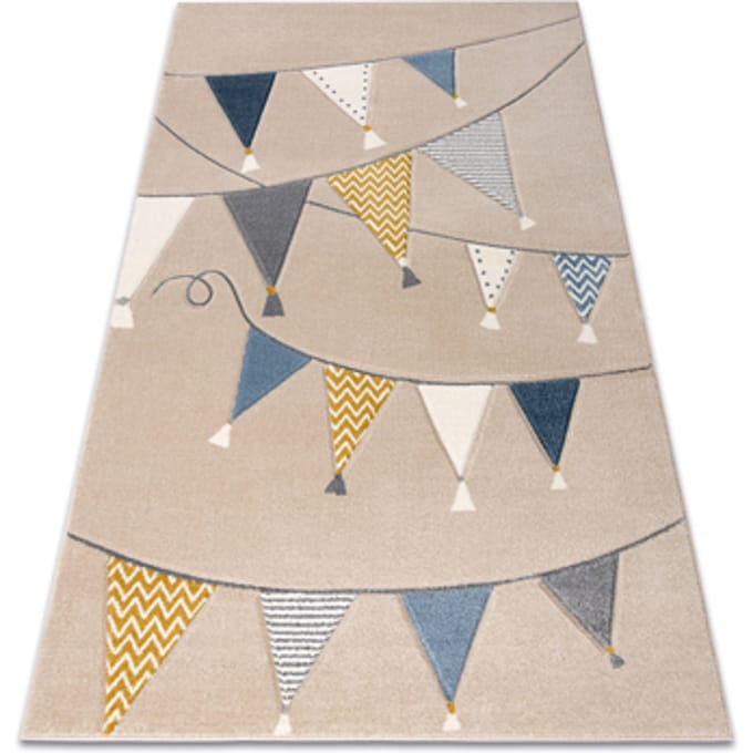Kleden Rugsx KIDDO tapijt 9426 beige / wit, driehoeken, 140x190 cm