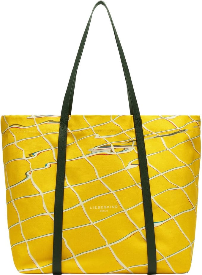LIEBESKIND BERLIN Schoudertas Aurora Pool Print Shopper Lemon Mosterdgeel