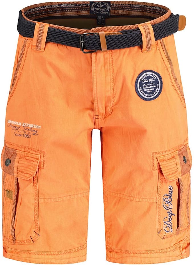 Geographical Norway Heren Bermuda Met Riem Paillette Coral - M