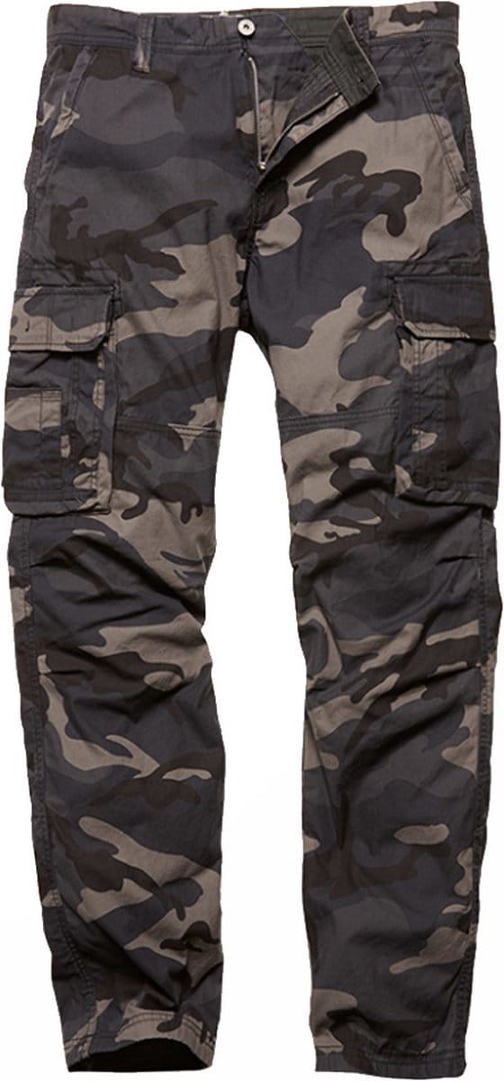 Vintage Industries Cargobroek - Reef Pants - M tot XXL - voor Mannen - dark camo