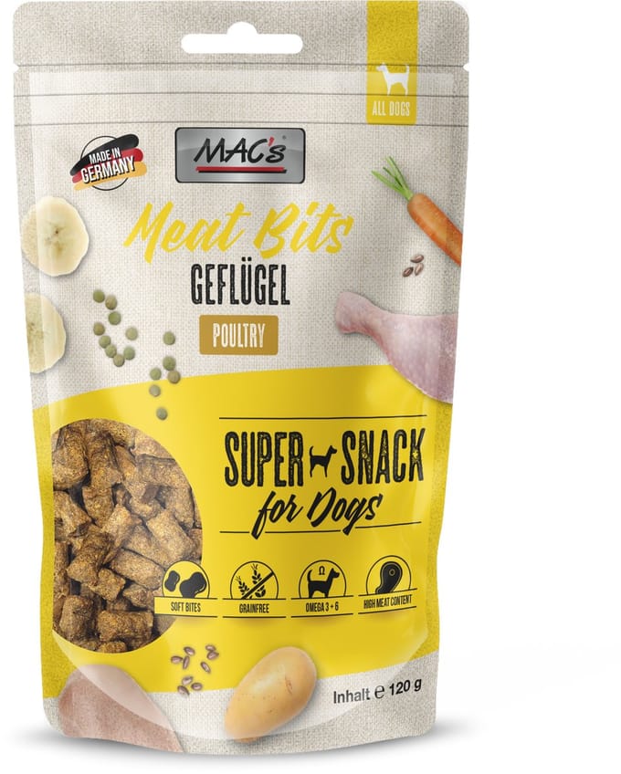 MAC's hondensnacks Meat Bits Gevogelte hoog vleesaandeel 70%