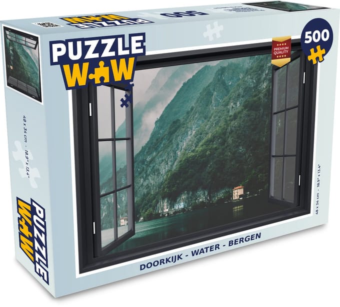 Puzzel Doorkijk - Water - Berg - Legpuzzel - Puzzel 500 stukjes