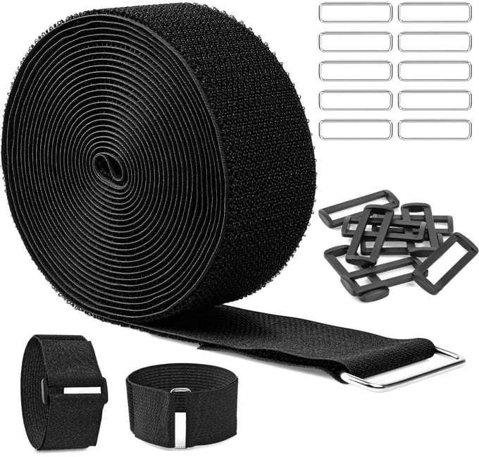 Dailygoods- Klittenband 5m - 100 Stuks - Zelfklevend - Hersluitbare Kabelbinders - Naaibaar - Verstelbaar Ontwerp