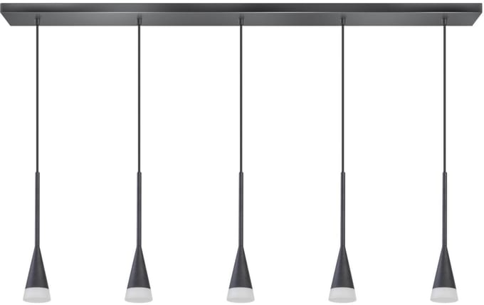 ETH Defender Hanglamp balk mat zwart excl. 5xGU10