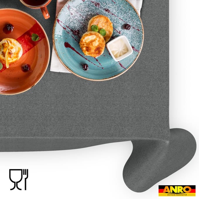ANRO Tafelkleed Effen linnenlook Grijs 140x100cm Rechte rand Afwasbaar Waterafstotend