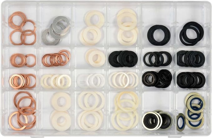 Yato - Set voor Afdichtingsringen - 120 Stuks - Aluminium, Metaal, Rubber, Nylon, Vezel, Koper