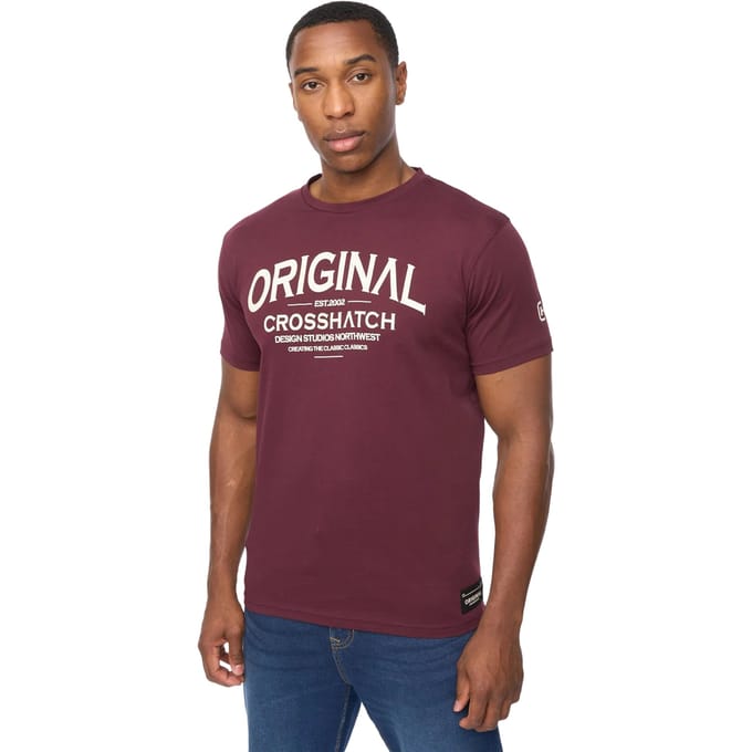 Crosshatch Heren Vintage T-shirt (Raisin Paars)