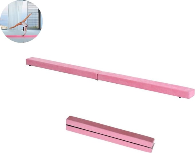 Turnbalk - Evenwichtsbalk - Balanstrainer - Balans speelgoed - Roze - 210 cm