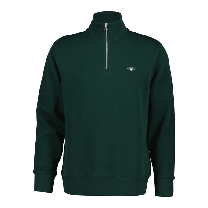 Gant Trui Shield Half-Zip Sweat Tartan Green / male