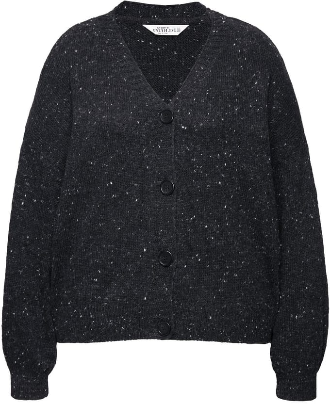Studio Untold - Dames - Vest oversized pepper & salt - Antraciet melange - Maat 58+
