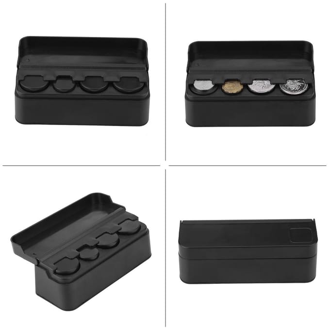 Universele Auto Interieur Plastic Muntendoos Opbergdoos Houder Wisselgeld Container Organizer Zwart black