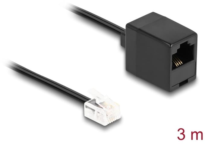 RJ11 (m) - RJ45 (v) DSL modem/router kabel | zwart | 3 meter