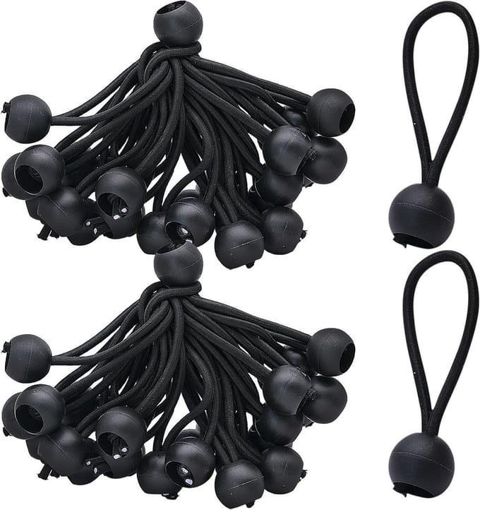 Set van 50 Bungee Balls van 10 cm, Elastische Lussen voor Zeilen, Camping, Bootbescherming en Tuinfeesten