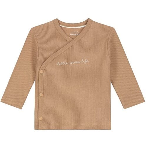 Prénatal newborn shirt rib Pure Dark Sand Brown 68 unisex