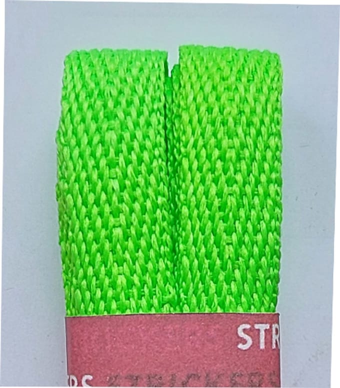 Strickers Veter - Fluoriserend Groen - Neon Groen - Plat - Extra Breed - Lengte 120 cm - Breedte 10 mm - Schoenveter