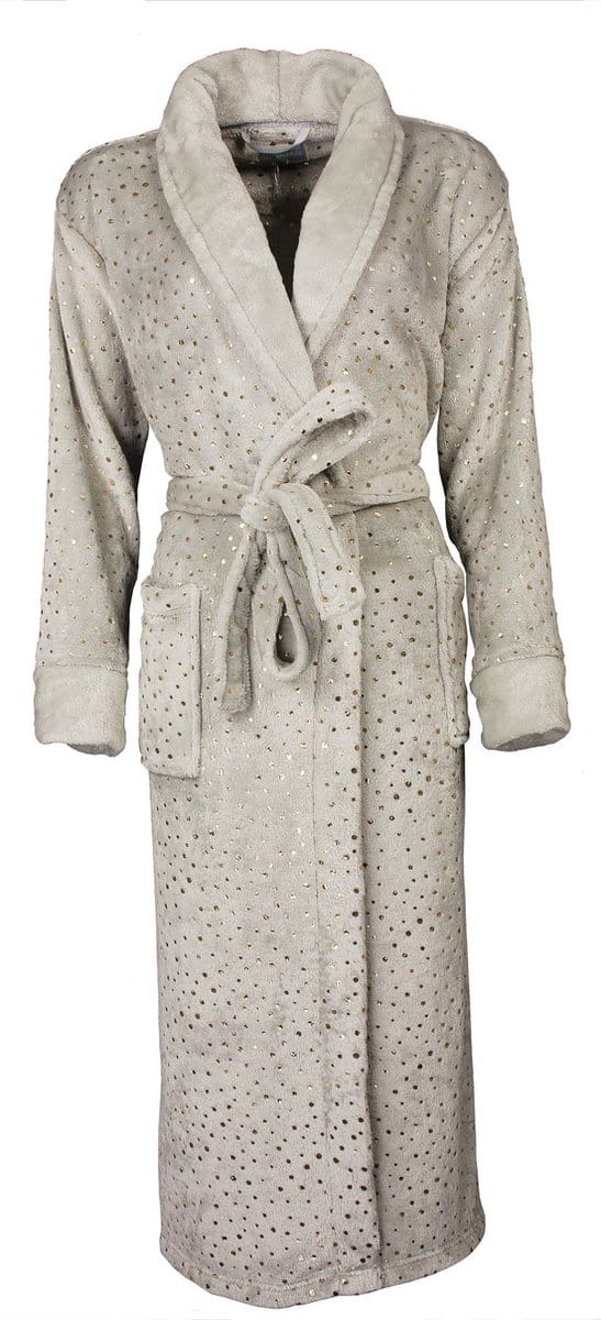 Irresistible Dames Badjas - Fleece - Licht Grijs - Maat L