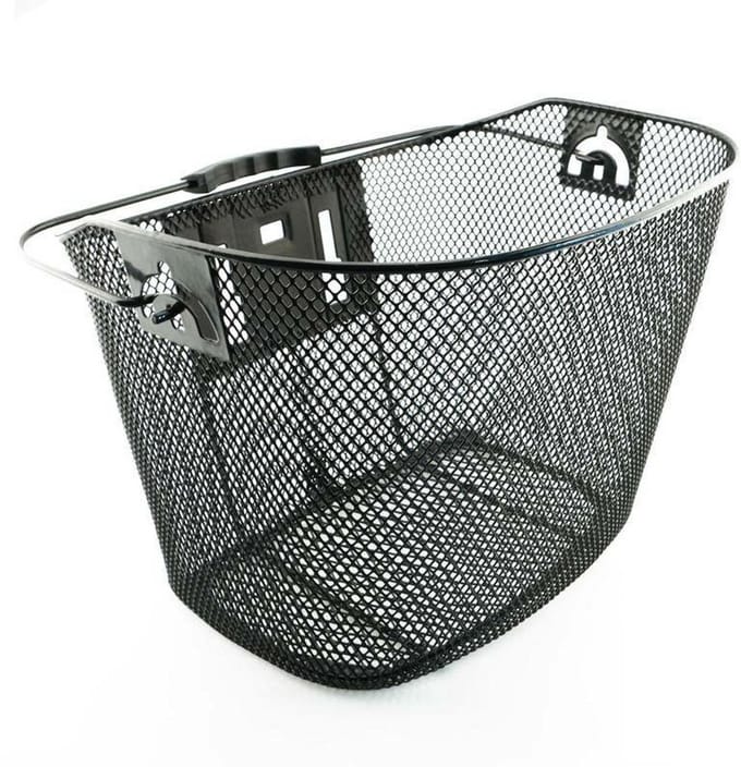 Fietsmand - draadmetaal - zwart - 34 x 25 x 26 cm - universeel - 22L