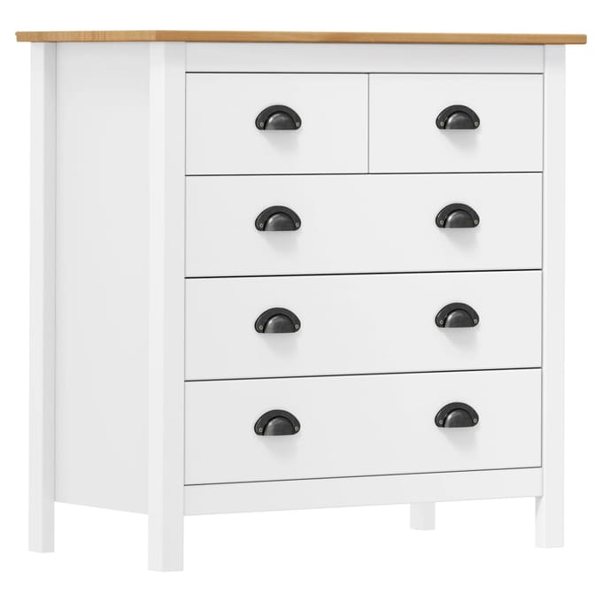 vidaXL - Dressoir - Hill - 79x40x80 - cm - massief - grenenhout - wit