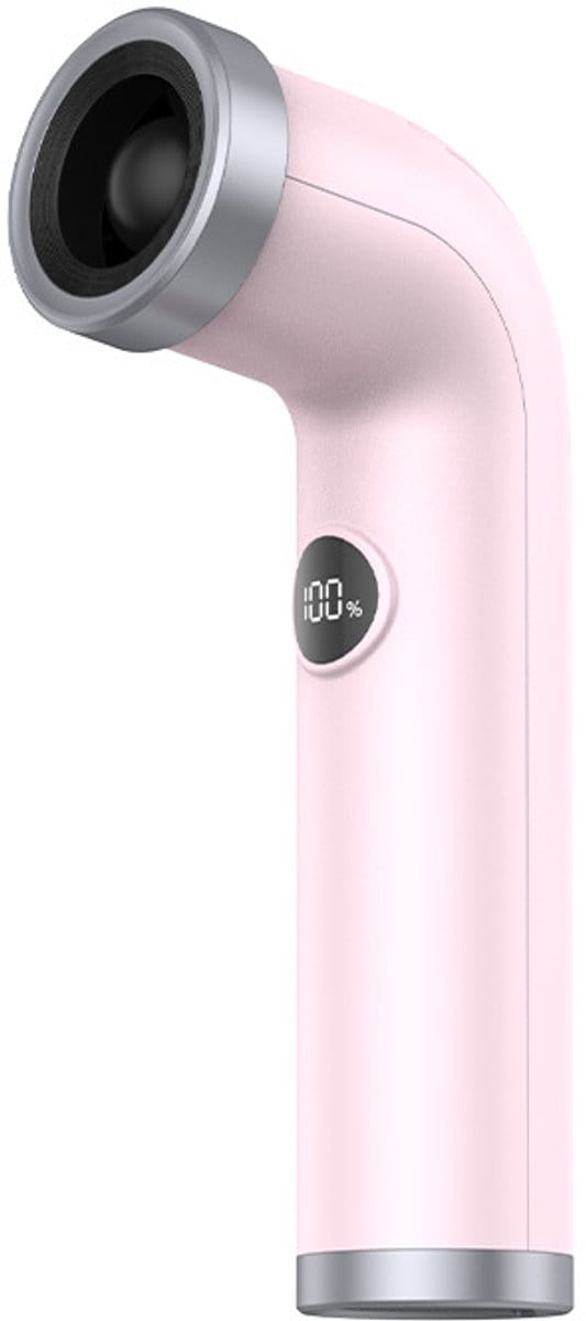 Draagbare elektrische bureauventilator, 3000 mAh, snelle turboventilator met digitaal display, roze