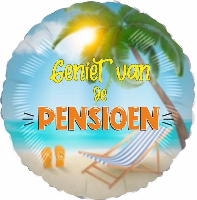 Geniet van je Pensioen Folieballon strand, 45 cm