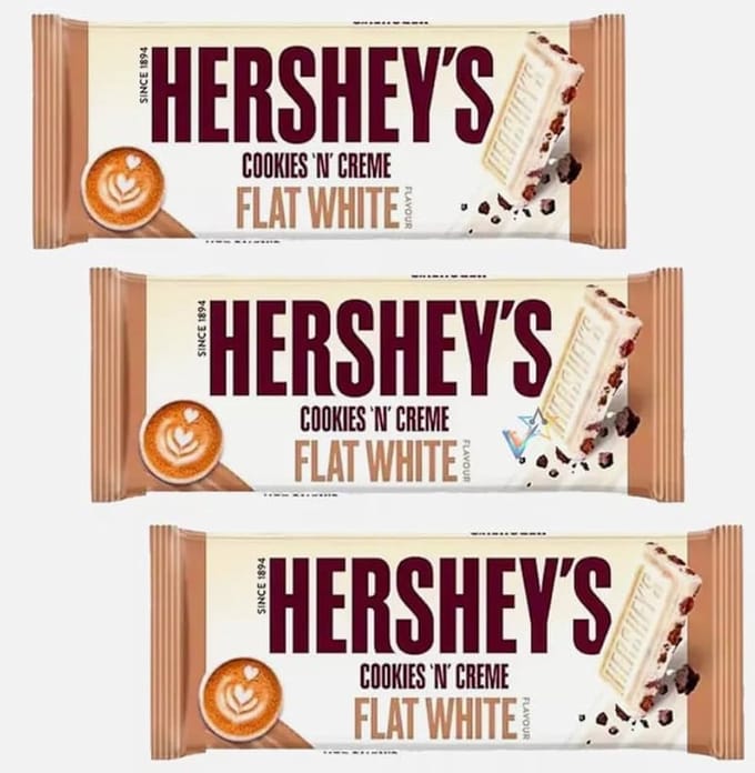 Hershey's Cookies - Chocolate White Flat - 5 x 90g - Voordeelpack - Amerikaanse Chocolade Repen