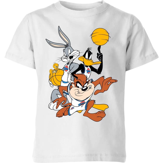 Space Jam Group Shot Kids' T-Shirt - White - 122/128 (7-8 jaar)