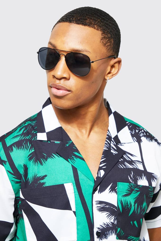Metalen Aviator-zonnebril | Black