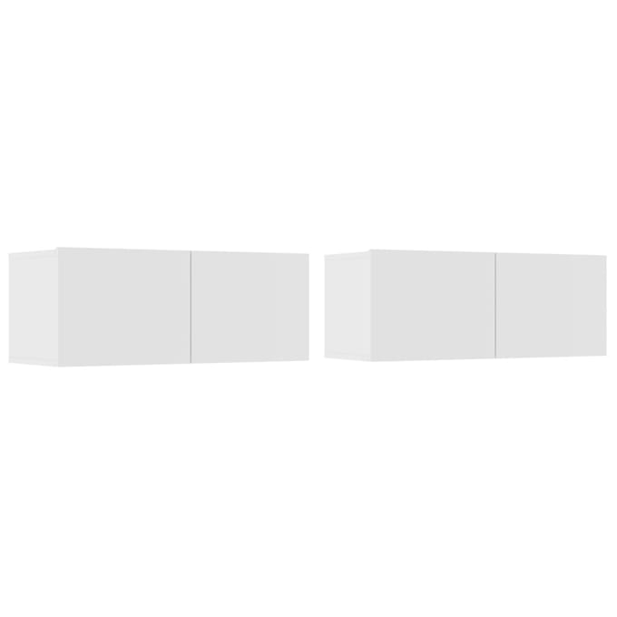 vidaXL - 4-delige - Tv-meubelset - bewerkt - hout - wit