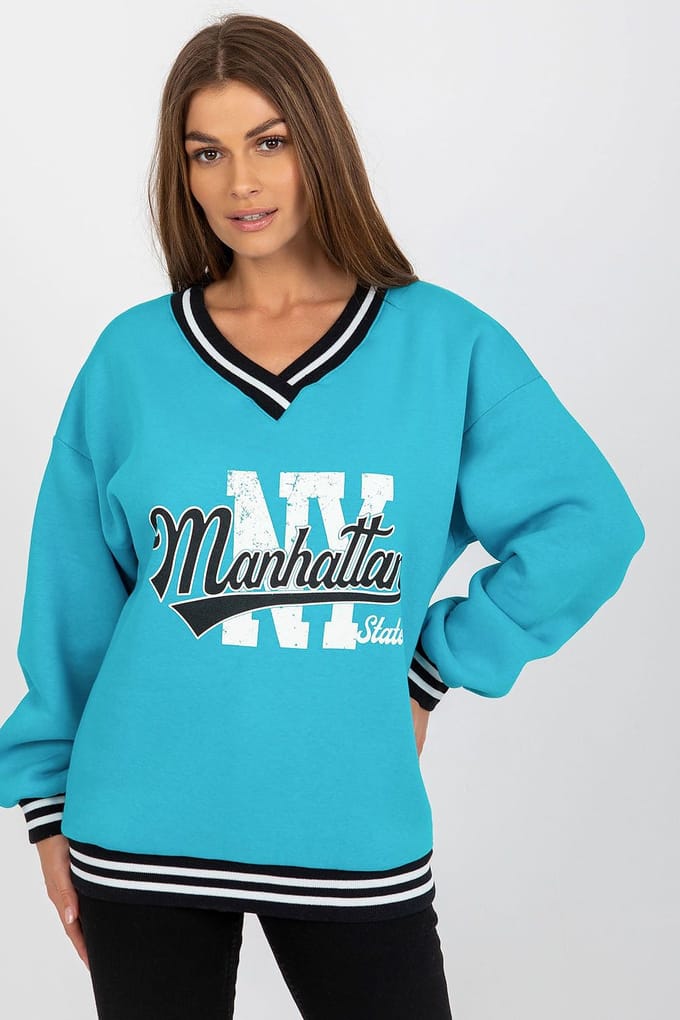 Manhattan Vibe Sweatshirt - Light Blue / One Size