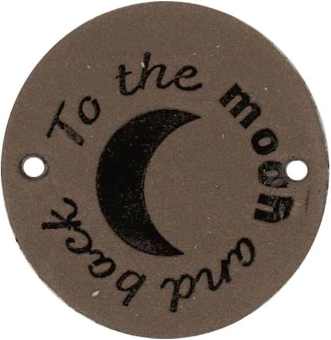 Durable Leren Label – "To the Moon and Back" – Duurzaam & Stijlvol (2 stuks)