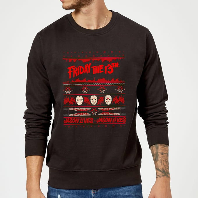 Friday the 13th Jason Lives Christmas Jumper - Black - M