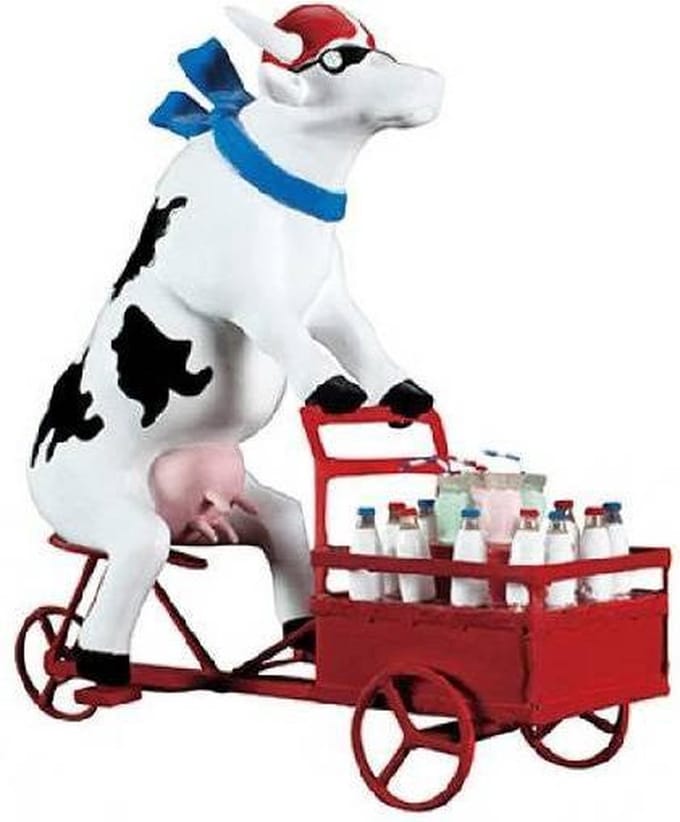 Cowparade XL Resin Lait Triporteur