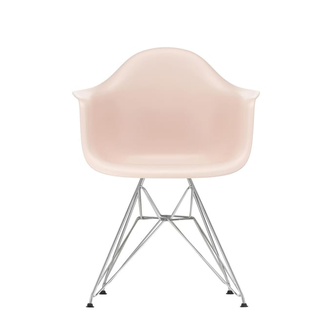 Vitra - DAR Eames Plastic Armchair - zachtroze RE - verchroomd