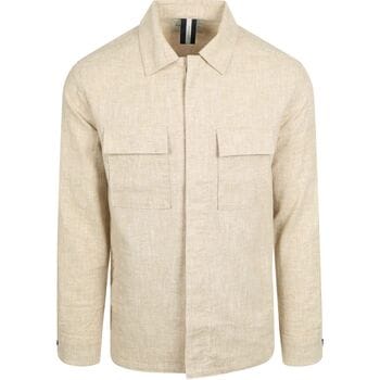 Sweater Profuomo Overshirt Linnen Blend Beige