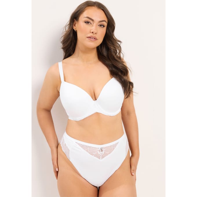 Yours Curve Witte Microvezel Kanten String Size 54-56