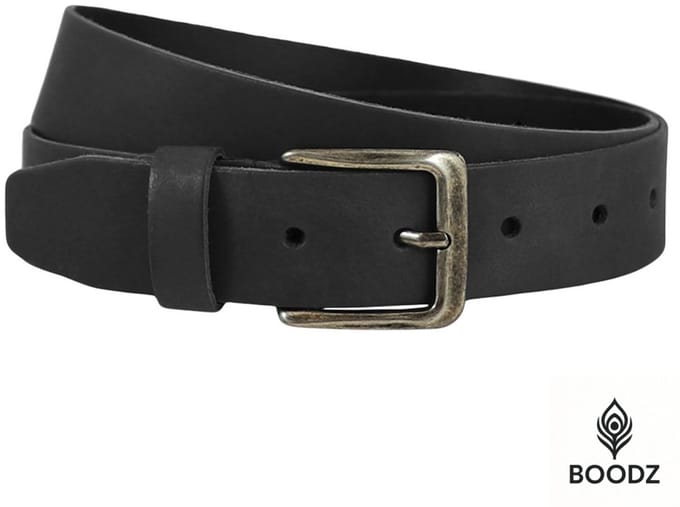Boodz Leren Riem 4 cm Zwart | Maat 105