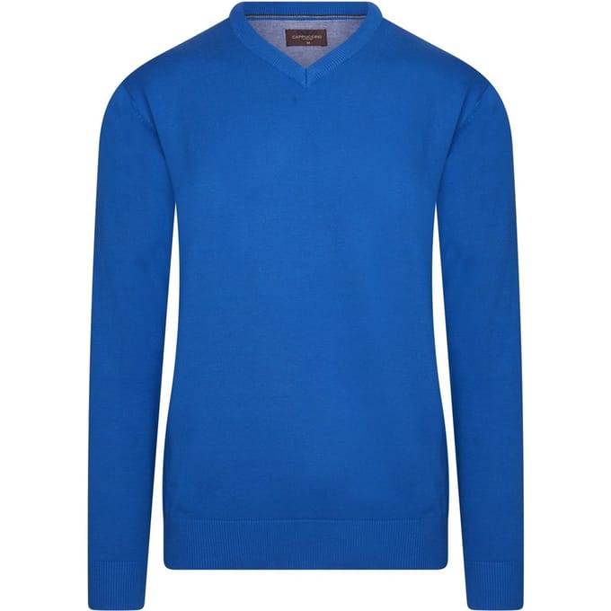 Cappuccino Italia - Heren Trui Salerno Pullover - Blauw - Maat L