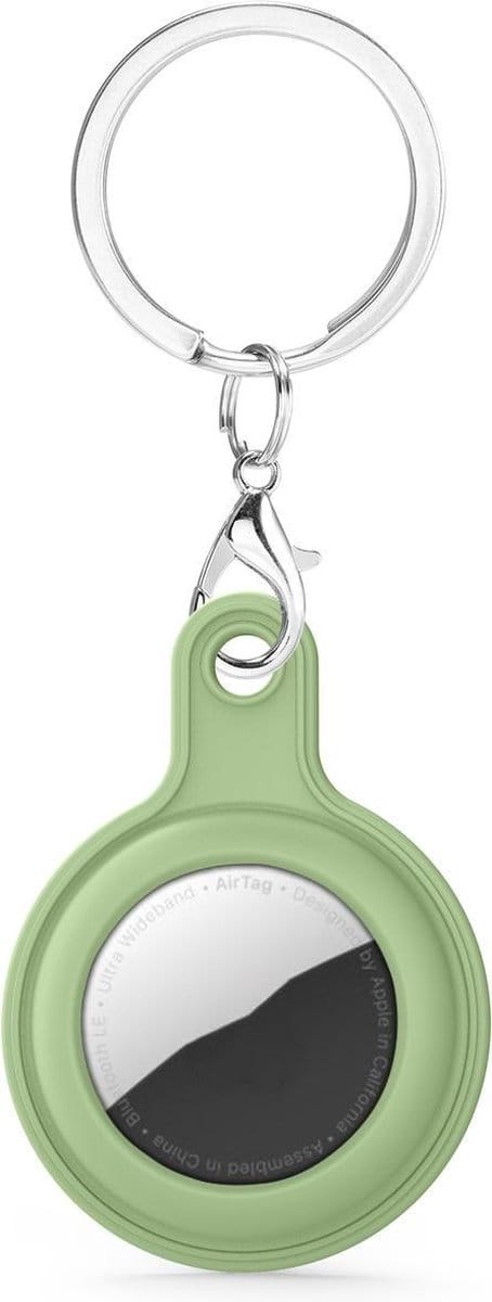 By Qubix - AirTag case gel series - sleutelhanger met ring - mint groen