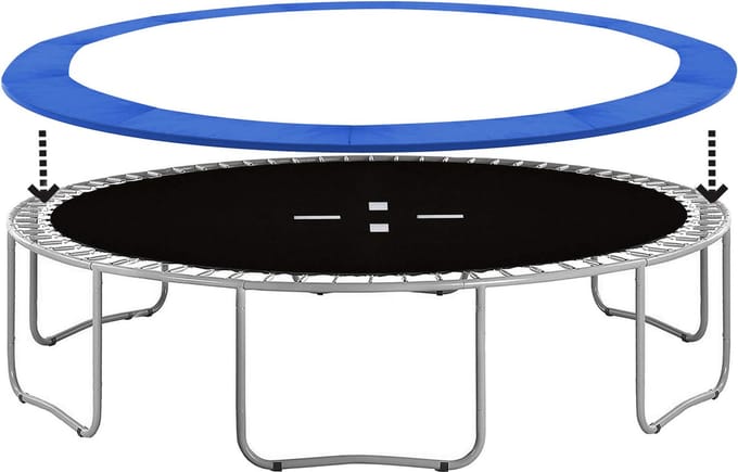 Springos Trampoline Rand | Beschermrand Trampoline | Rond | Ø 460 cm | Blauw
