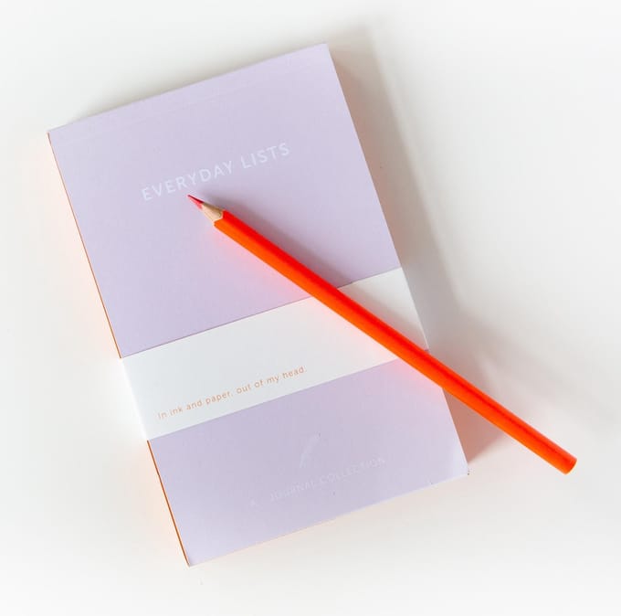 A-Journal - Lijstjeskladblok - To Do - Lila oranje