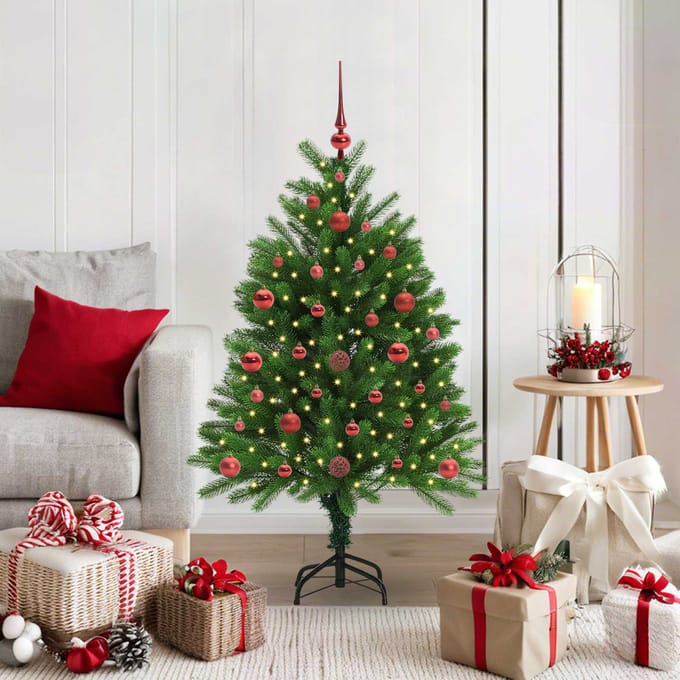vidaXL - Kerstboom - met - 150 - LED - met - standaard - Groen - 120 - cm - PE