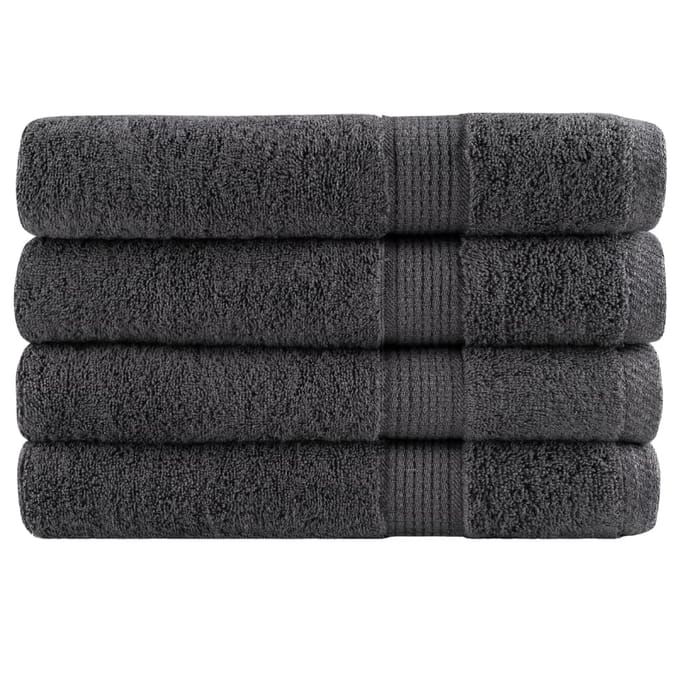 vidaXL - Handdoeken - SOLUND - 4 - st - 600 - g/m² - 100x200 - cm - antracietkleur