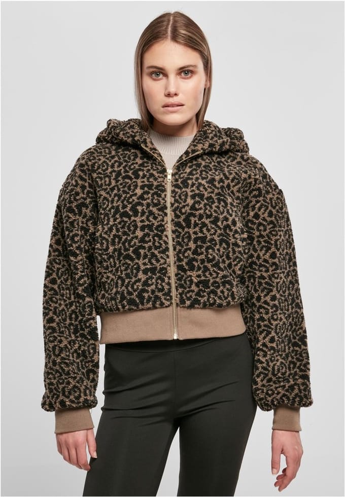 Urban Classics - Short Oversized AOP Sherpa Jacket - L - Multicolours