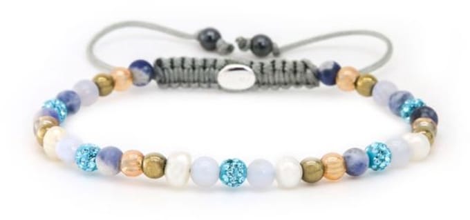 Karma Armband Spiral Saar XXS Blue Crystal 4 MM