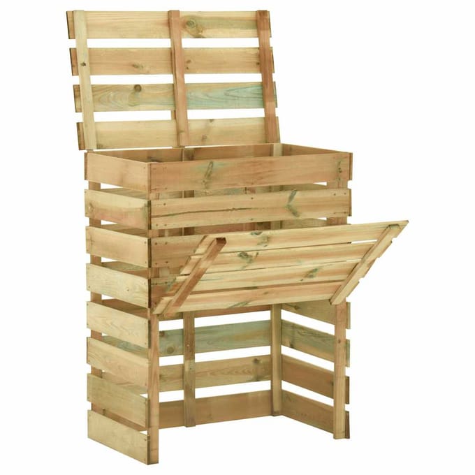vidaXL - Tuincompostbakken - 2 - st - 80x50x100 - cm - geïmpregneerd - grenenhout